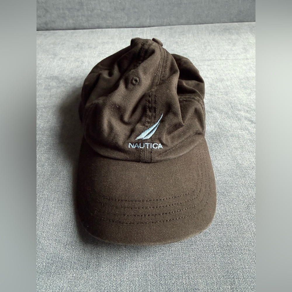 Nautica NS 83 Embroidered Logo Black Cotton Strapback Baseball Hat Cap Unisex
